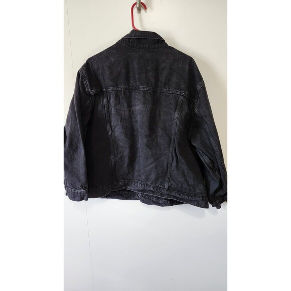 Old Navy Black Denim Jean Jacket Women’s 3X Button Up 100% Cotton Classic Fit - Picture 6 of 10